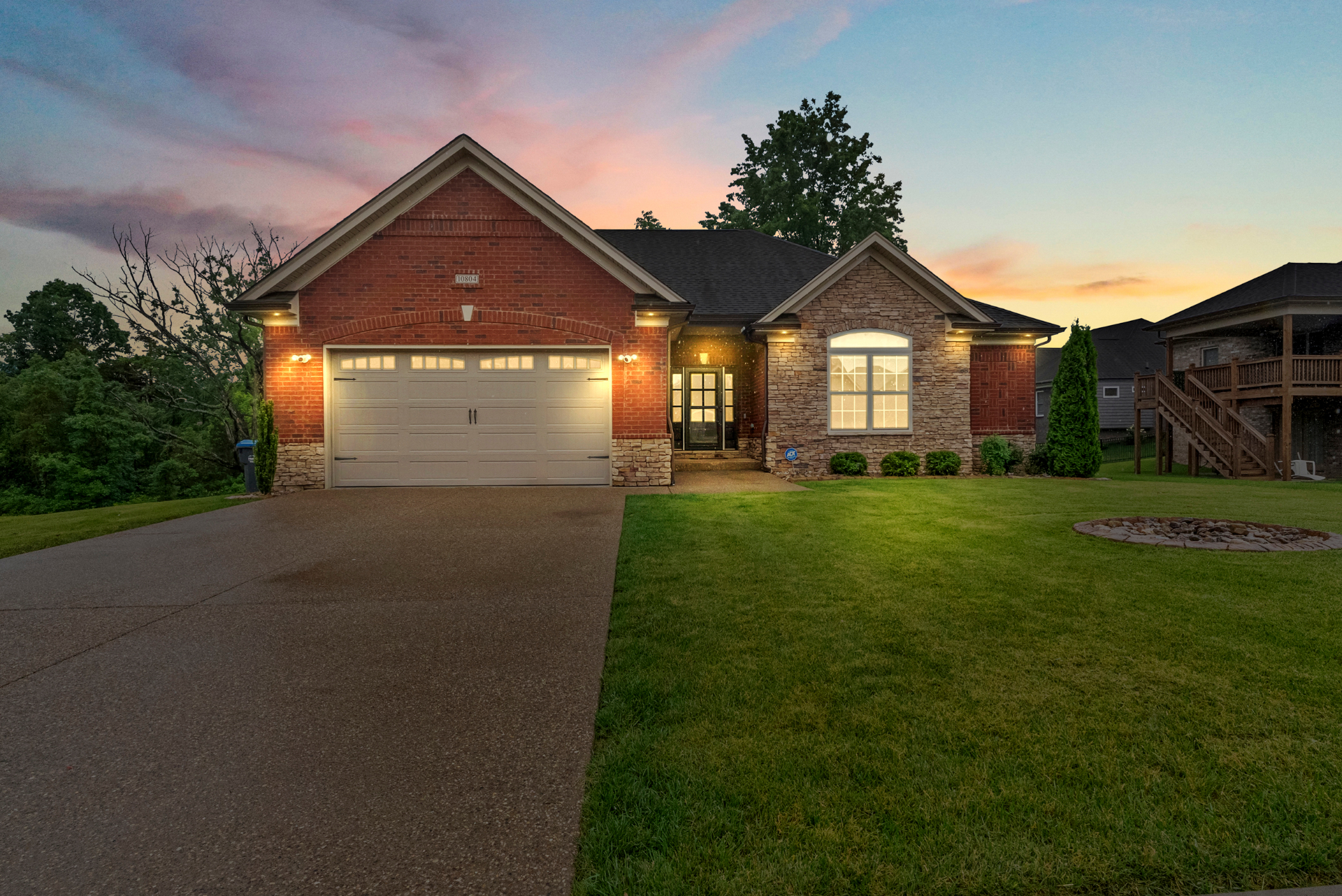 10804 Gordon Farm Trace exterior at twilight